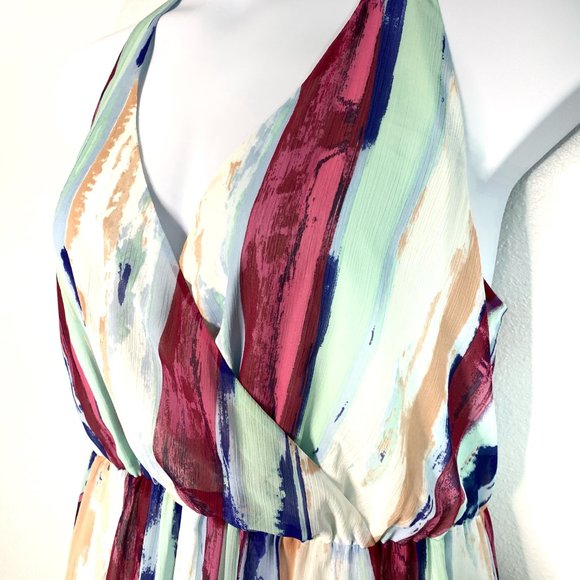 NWT INC Plus Printed Surplice Maxi Dress - Picture 2 of 5